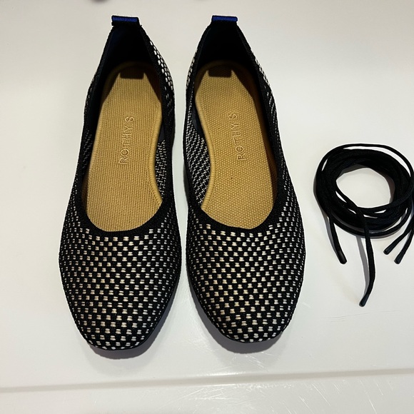Rothy's Black and Cream Checkered Flats - Picture 2 of 3